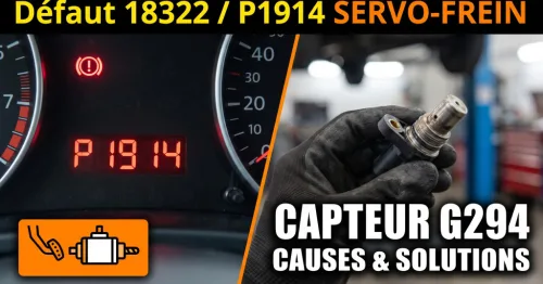 Défaut 18322 / P1914 capteur servofrein G294 : causes et solutions